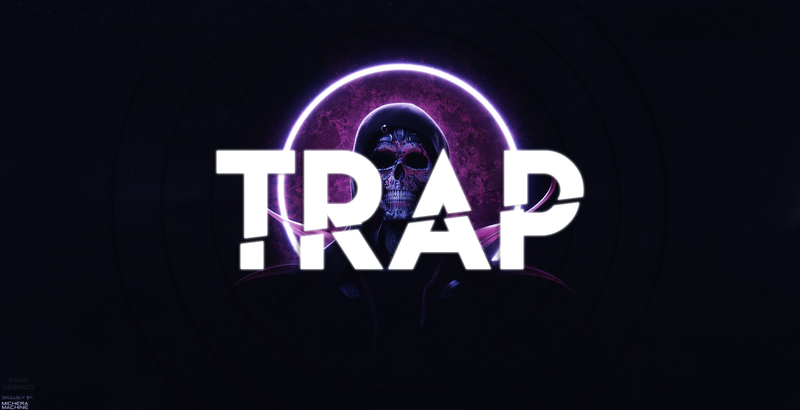 Michael Michera, Trap Music, planet, skull, typography, simple background, artwork