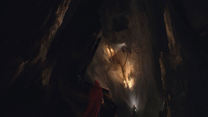 cave, people, art, rock climbing, dark, 4k