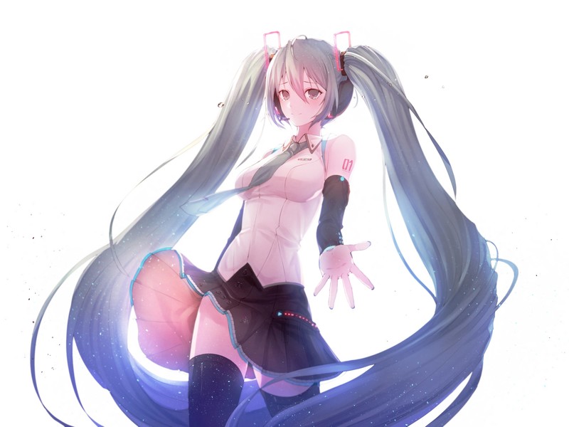 anime, anime girls, Hatsune Miku, tears, headphones