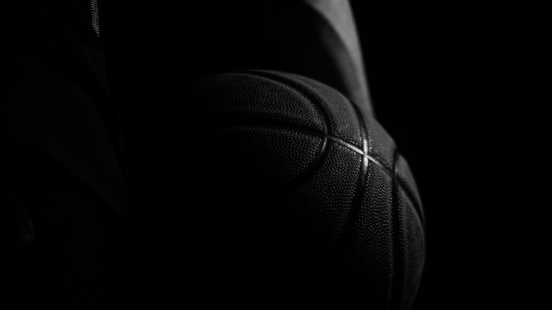 basketball ball, ball, basketball, bw, black, 4k