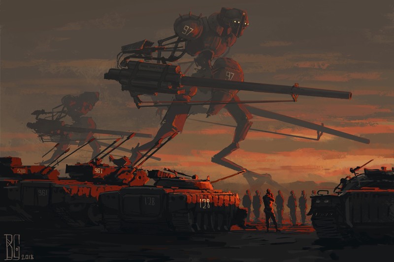 futuristic, dark, artwork, Boris Groh, 2018 (Year), numbers, military