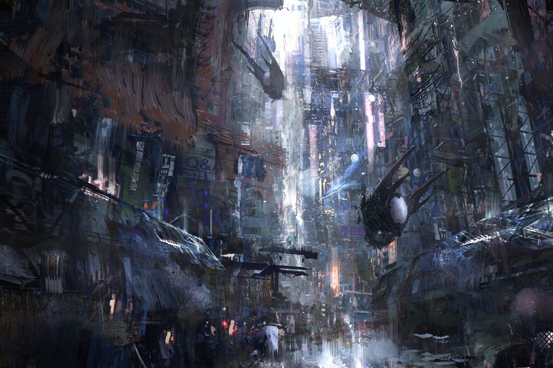 Wadim Kashin, futuristic, science fiction, artwork, futuristic city