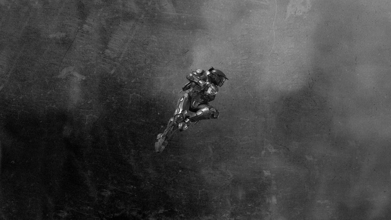 monochrome, digital art, armour, video game art, Halo, Master Chief