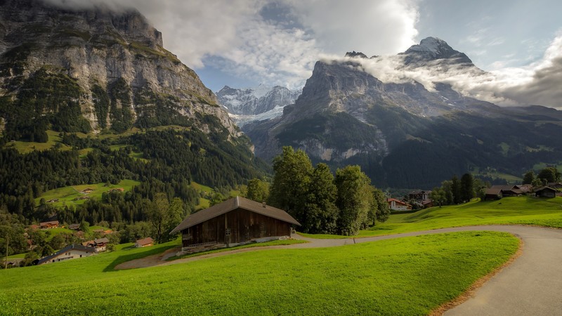 Alps, nature, landscape, mountains, grass