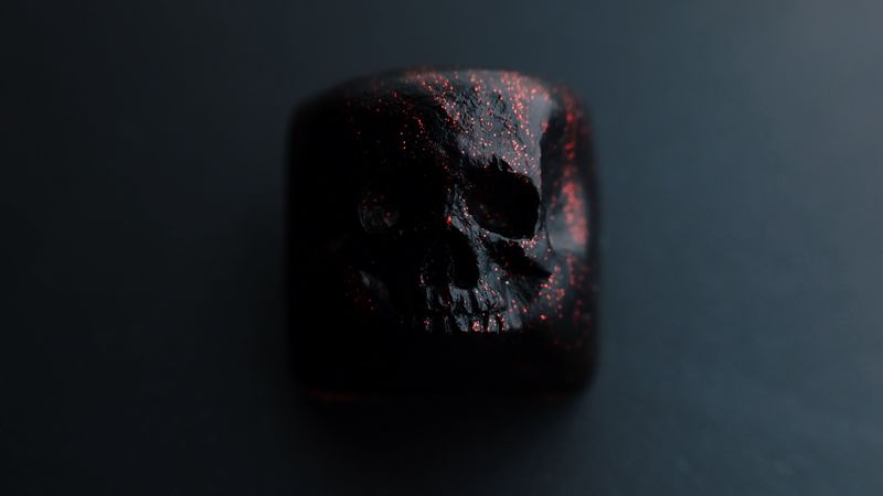 skull, sparkles, figurine, figure, 4k