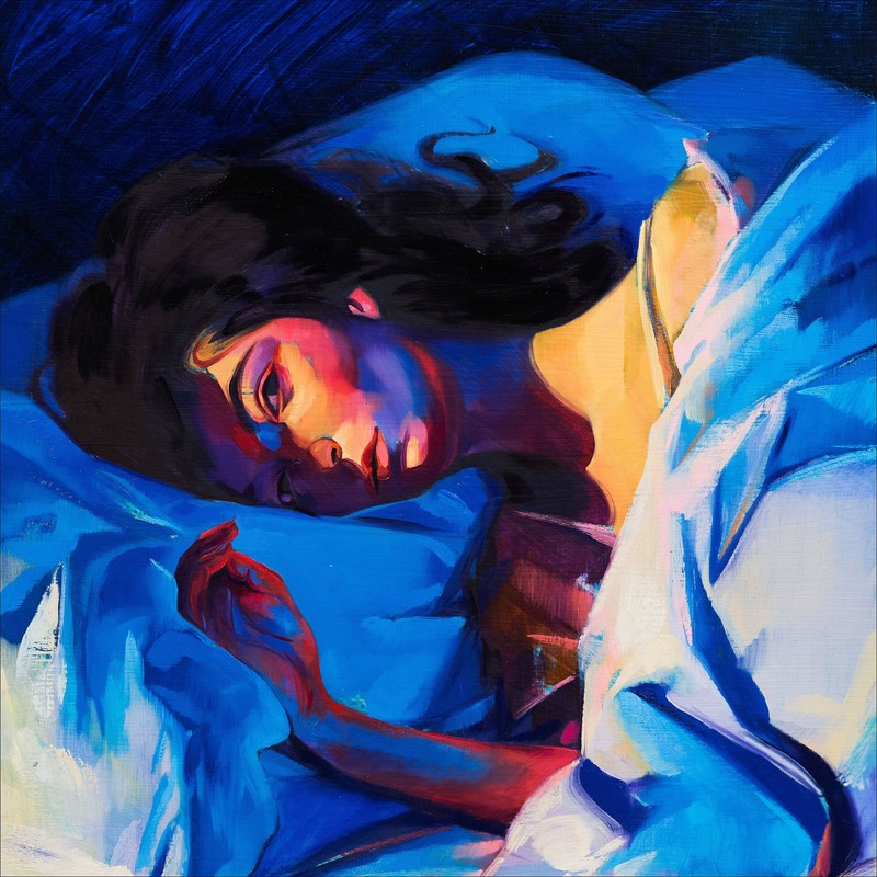 Lorde, music, face, blue, in bed, Melordrama