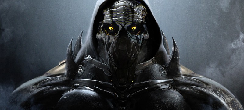warrior, creature, yellow eyes, dark fantasy, fantasy art