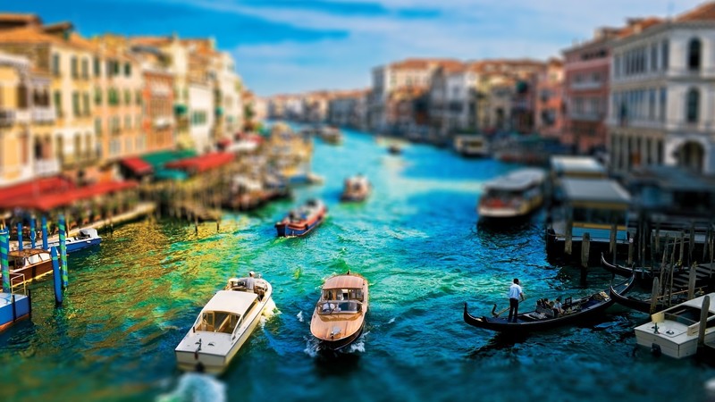 photography, water, Venice, Italy, tilt shift