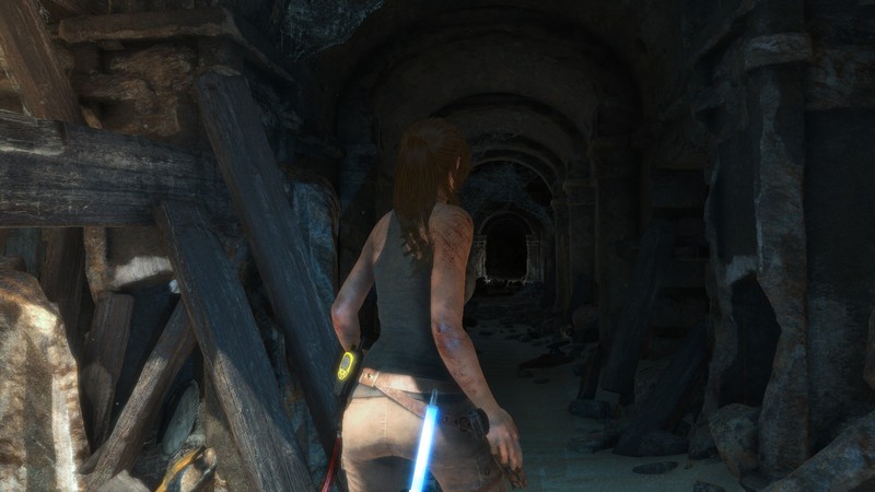 Rise of the Tomb Raider, Lara Croft, scars, rear view, tomb
