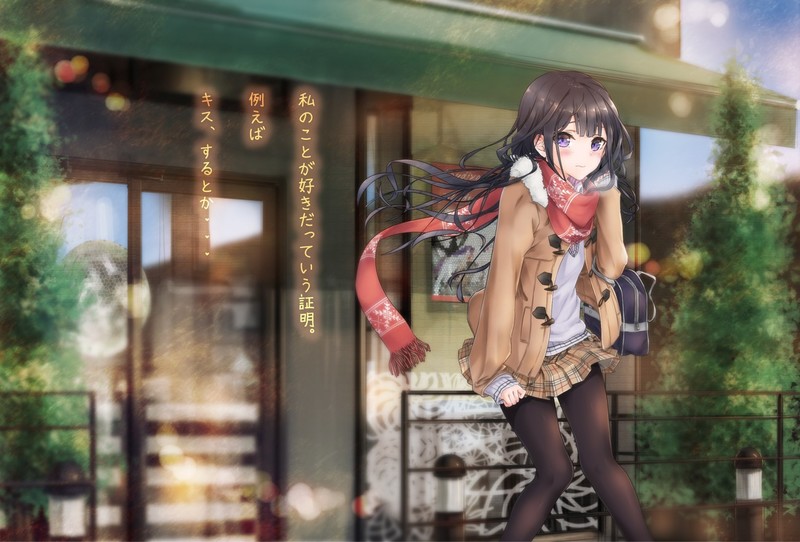 anime, anime girls, brunette, miniskirt
