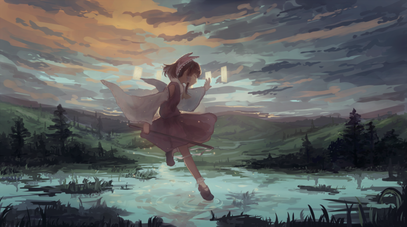 anime, anime girls, Touhou, Hakurei Reimu
