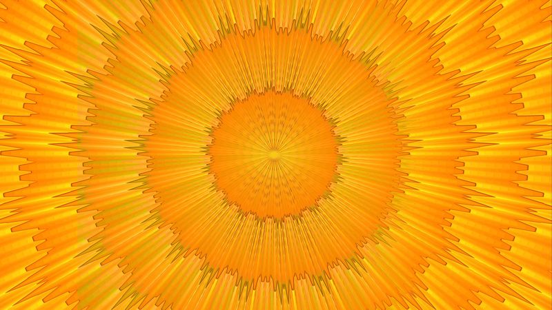 circles, pointed, yellow, patterns, 4k