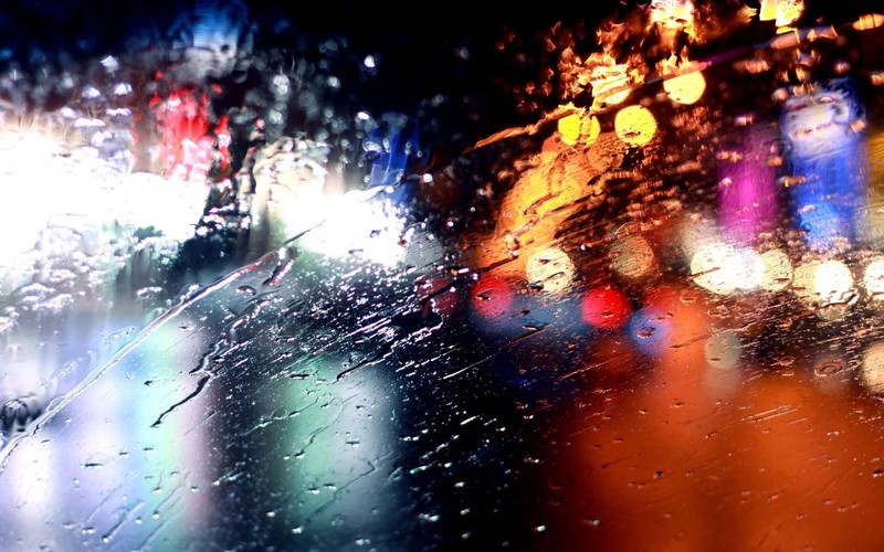 water on glass, water drops, lights, bokeh, depth of field, street light, traffic lights, water, rain