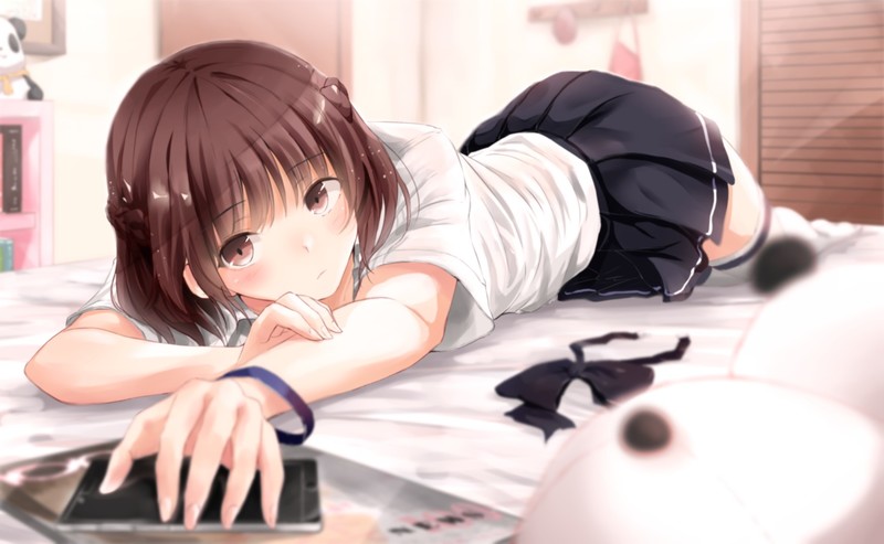 anime, anime girls, brown eyes, brunette