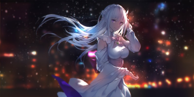 Emilia (Re: Zero), Re:Zero Kara Hajimeru Isekai Seikatsu, anime, anime girls, swd3e2