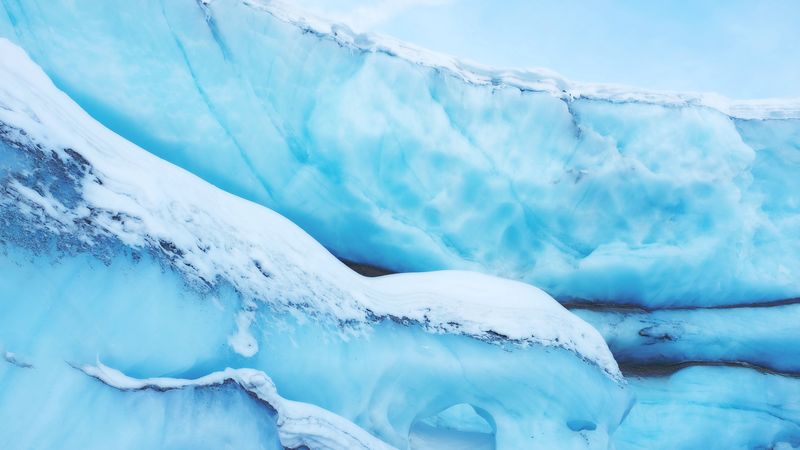 glacier, ice, snow, surface, 4k