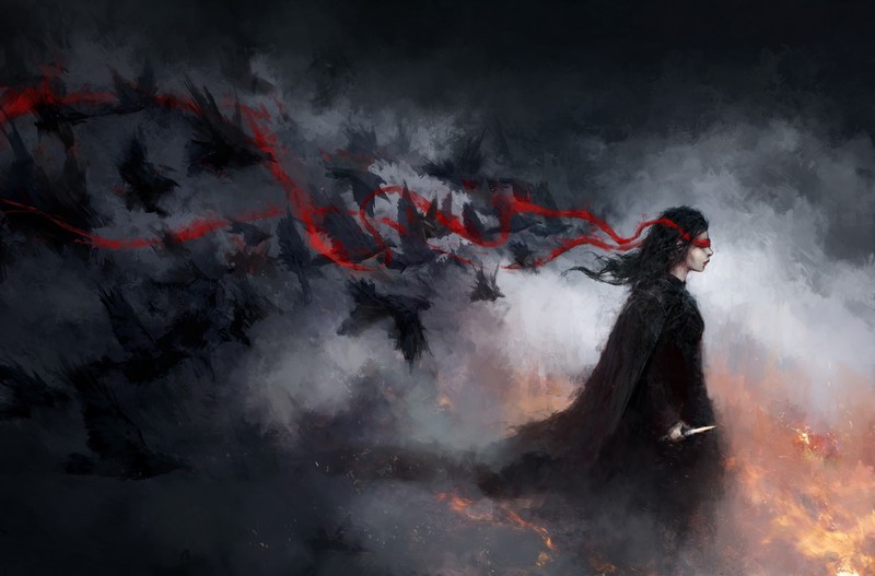 dark, digital art, crow