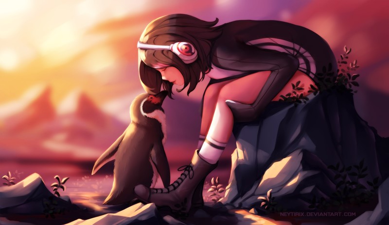Penguin, anime girls, RIP, Kemono Friends