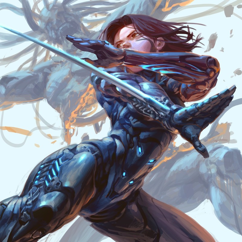Alita, Battle Angel Alita, women, cyborg, cyberpunk, artwork, digital art, fan art, 2D, anime girls, painting, illustration, looking away, anime