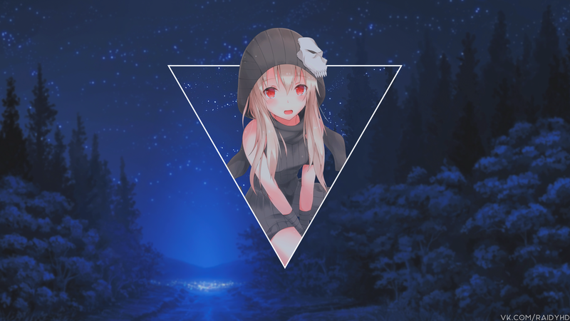 anime girls, anime, picture-in-picture, red eyes, blonde