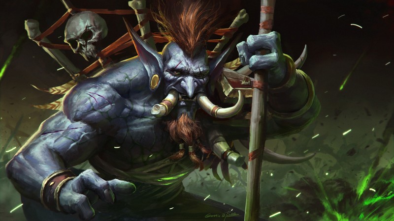 digital art, artwork, Blizzard Entertainment, video games, Warcraft, World of Warcraft, trolls, Voljin