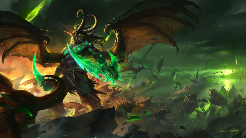 digital art, artwork, Blizzard Entertainment, Warcraft, Illidan, World of Warcraft, Illidan Stomrage (Warcraft)