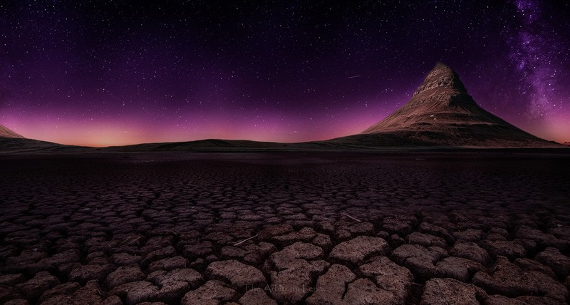 stars, nightscape, desert, purple, sky
