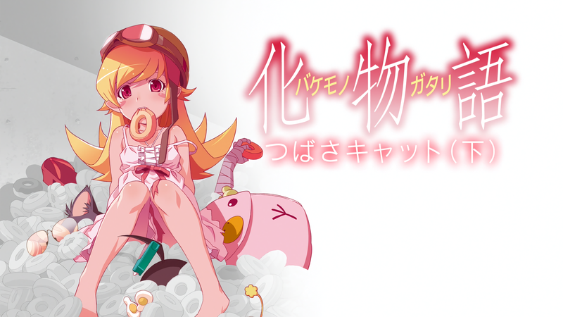 anime, anime girls, Monogatari Series, white skin, artwork, white, loli, blonde, blond hair, Oshino Shinobu, doughnut