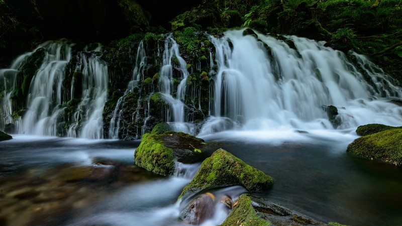 water, nature, waterfall