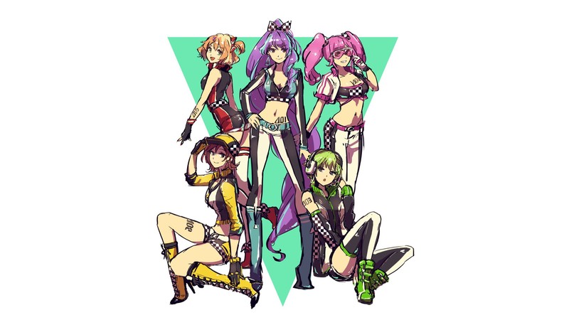 anime, anime girls, white background, Walküre, Makina Nakajima, Freyja Wion, Reina Prowler, Kaname Buccaneer, Mikumo Guynemer, azu_deltachan