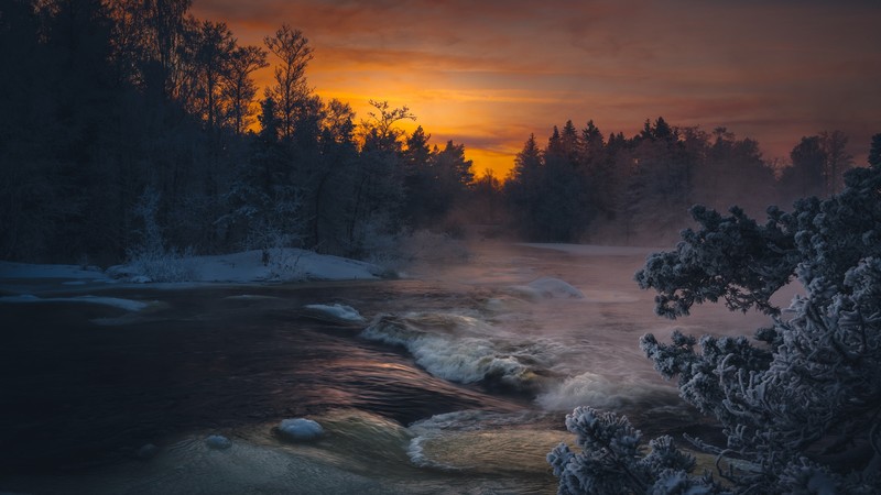 dark, water, winter, sky, sunlight