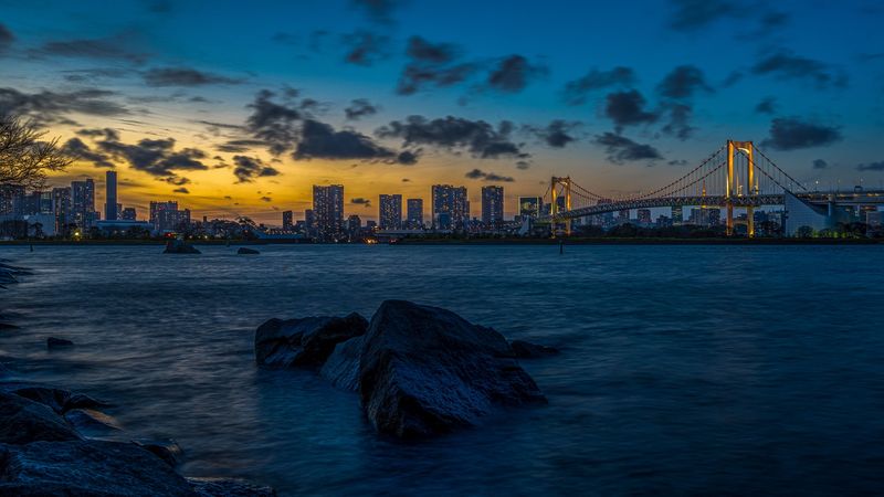 night city, stones, tokyo, 4k