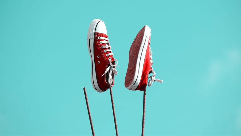 sneakers, shoes, red, 4k