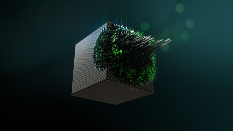 abstract, cube, digital art, simple background
