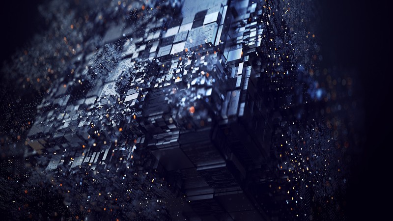 abstract, lights, dark, render, digital art