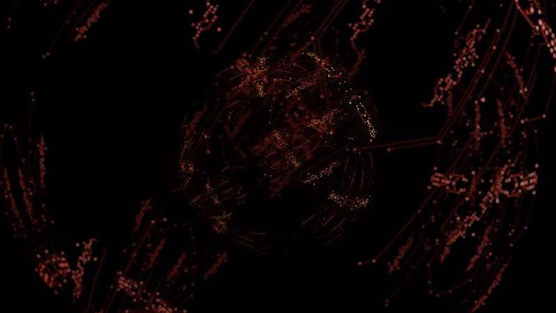 abstract, dark, black, red, digital art