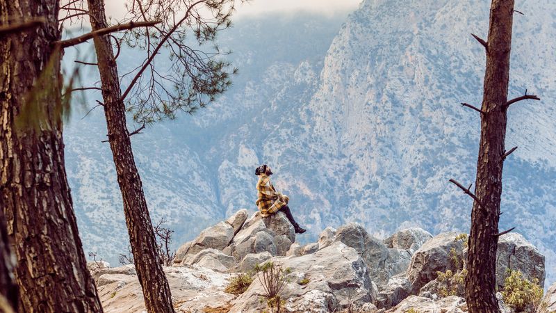 mountains, alone, solitude, height, 4k