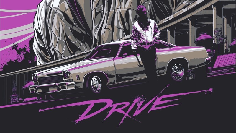 retrowave, Retrowave, car, old car, purple