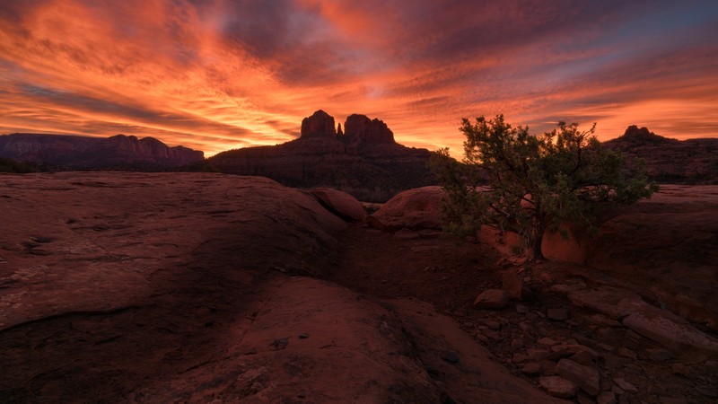 dark, sunlight, sky, Arizona, USA, nature, rock