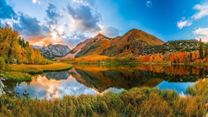 nature, mountains, landscape, reflection