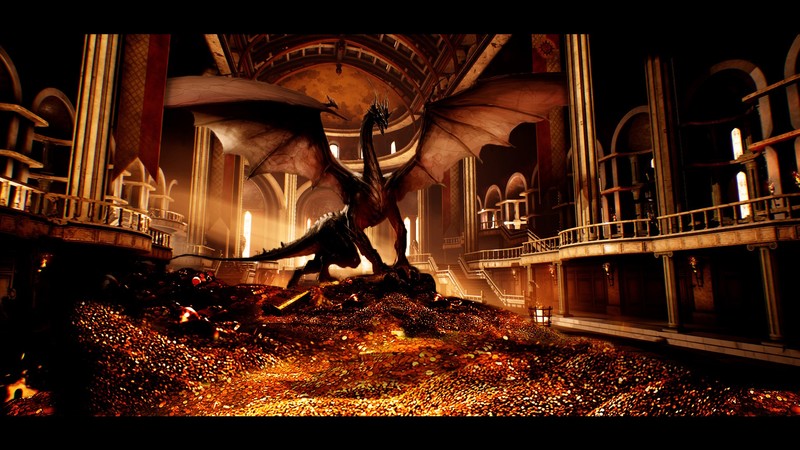 dragon, gold, treasure, Smaug, fantasy art, The Hobbit