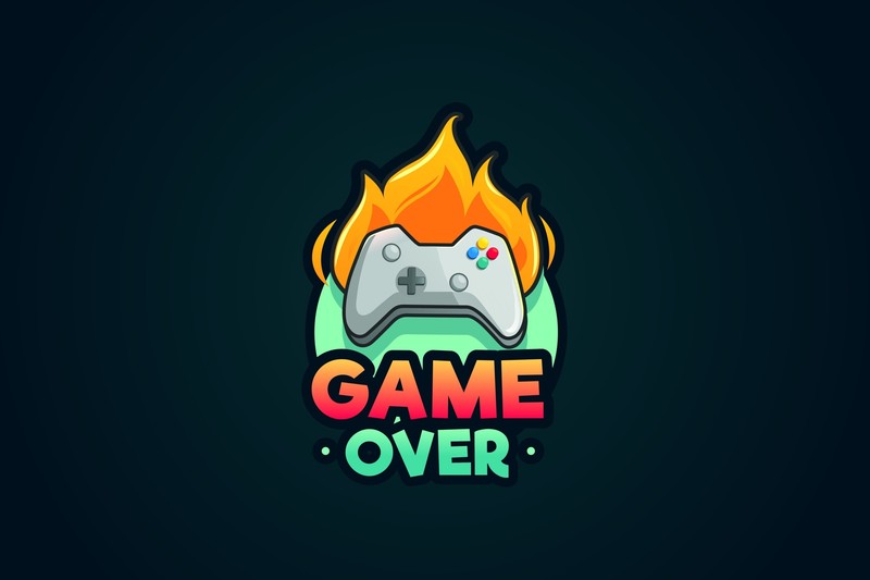 GAME OVER, minimalism, controllers, simple background, video games