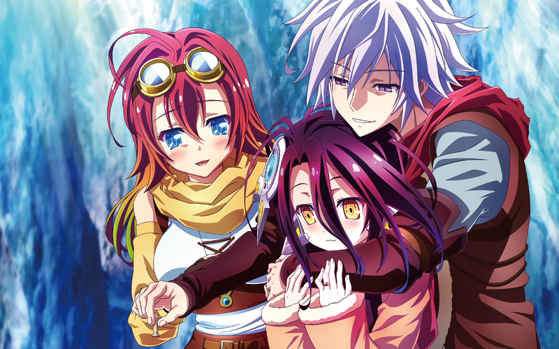 No Game No Life, Shiro (No Game No Life), anime girls, purple hair, robot, futuristic, Shuvi