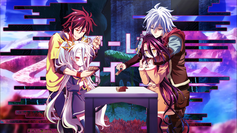 No Game No Life, Shiro (No Game No Life), anime girls, purple hair, robot, futuristic, Shuvi