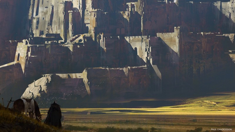 adventurers, horse, sword, fort, castle, fantasy art, environment
