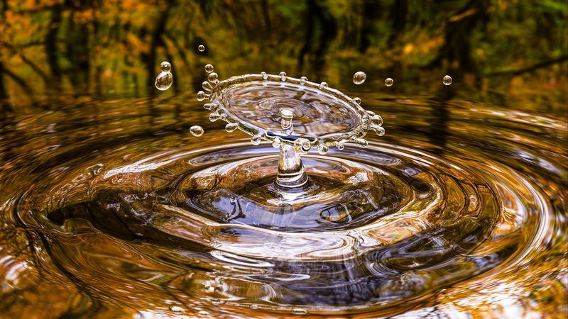 splash, water, spray, drops, circles, 4k