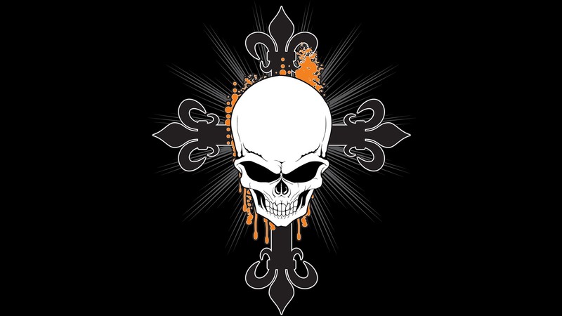 digital art, skull, vector, black background