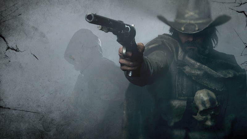 Hunt Showdown, video games, video game art, gun, skull, hat