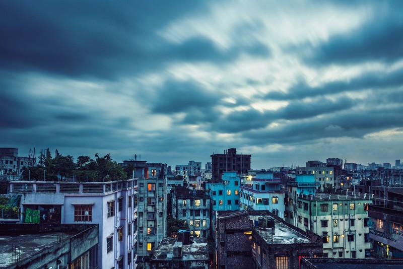 city, Bangladesh, sky blue, long exposure, blue