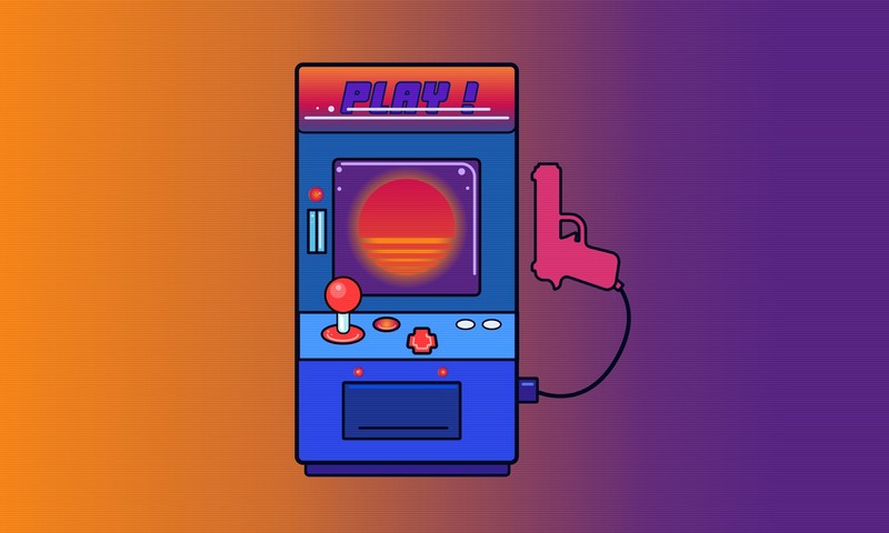 artwork, arcade, synthwave, New Retro Wave, video game art, gradient